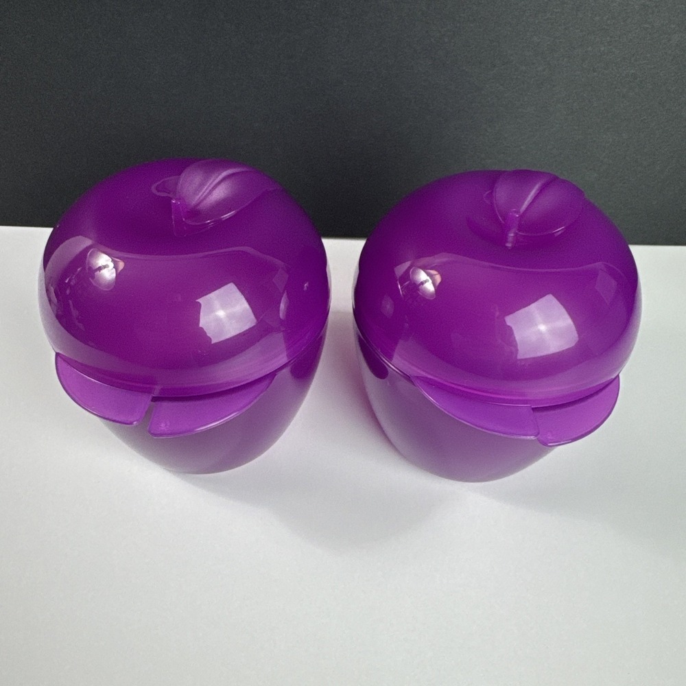 Tupperware Apple Keeper Locks Tight Hinged Container Purple Forget Me Not